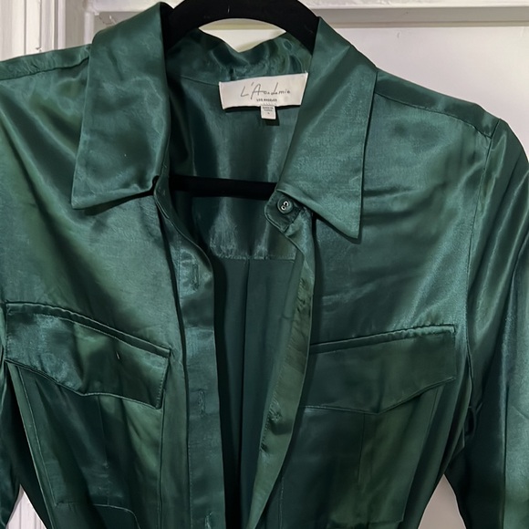 L’Academie Long Sleeve Button Evening Shirt Dress - Picture 2 of 4